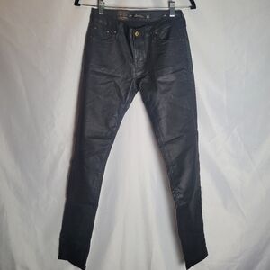 Zara Woman Premium Denimware Black Grunge Emo Slim Fit Skinny Jeans Coated 4